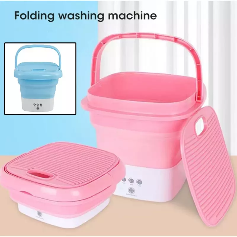 Mini Foldable Portable Washing Machine with Draining Basket