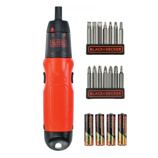 Black Decker Battery Powered Screwdriver Set 19 Pc 6V